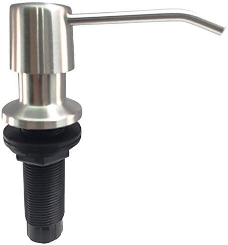 ULTIMATE Kitchen's Best Stainless Steel Brushed Satin Liquid Soap Dispenser - Large Capacity 17 OZ Bottle - 3.15 Inch Threaded Tube for Thick Deck Installation