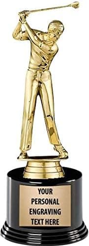 Crown Awards Golf Trophies with Custom Engraving, 7.25" Personalized Male Golfer Award Trophy On Deluxe Round Base