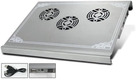 USB Business Notebook Cooler Pad with 3 Built-in Fans Laptop Stand ALL Metal Construction