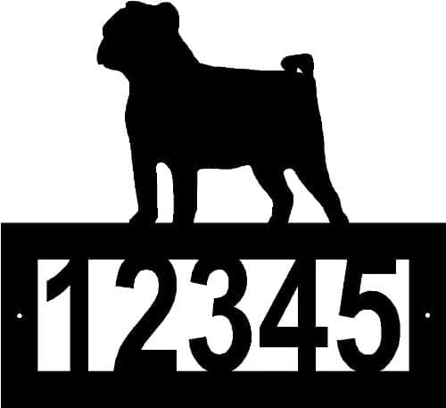 Custom Crafted PUG Steel Address Sign
