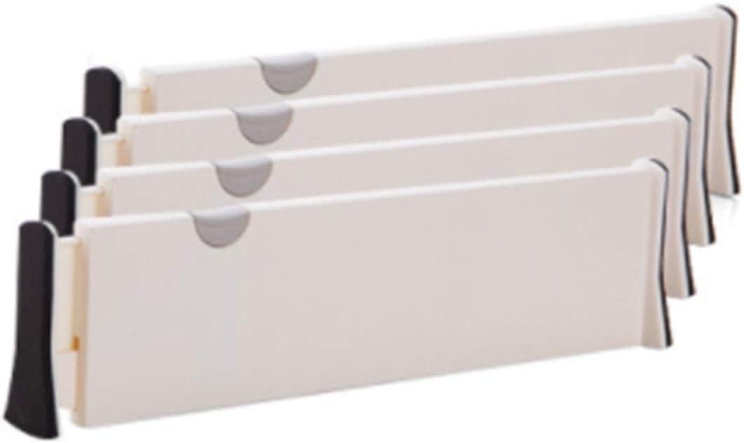 Beswow 4 Pack Drawer Dividers Organizer,Expandable Dresser Drawer Separators Adjustable - 4" High Expandable from 11-17" for Kitchen, Bathroom, Bedroom, Baby Drawer, Closet
