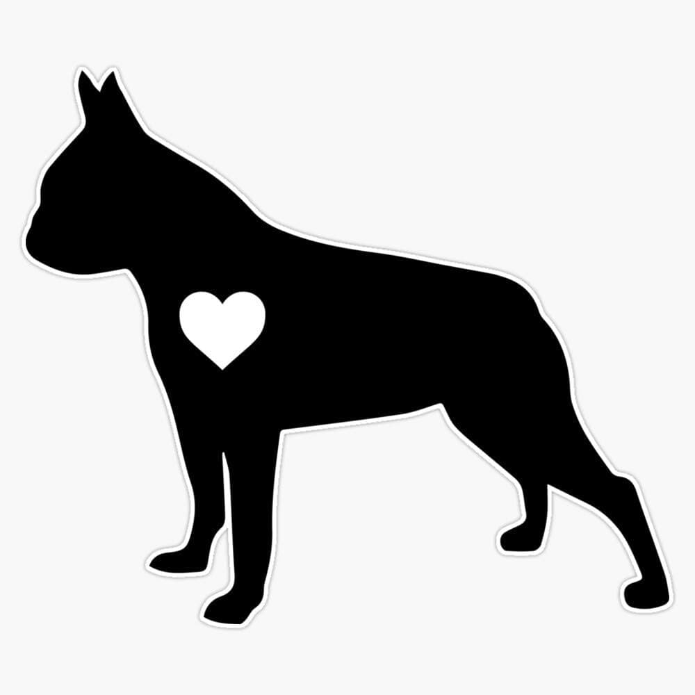 Boston Terrier Love Vinyl Waterproof Sticker Decal Car Laptop Wall Window Bumper Sticker 5"