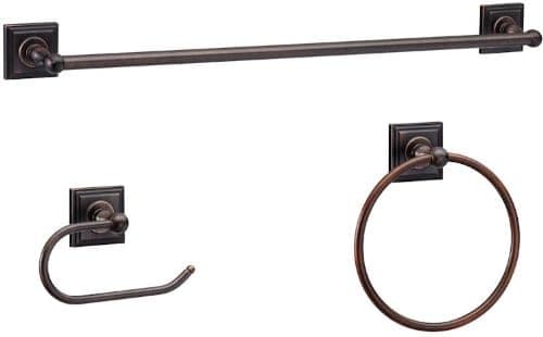 Designers Impressions Aurora Series 3 Piece Oil Rubbed Bronze Bathroom Hardware Set