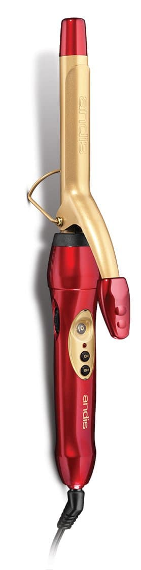 Andis Professional High Heat NanoCeramic 0.75 Inch Curling Iron, Red/Gold (30180)
