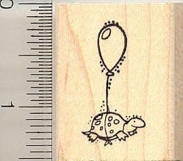 Small Turtle Balloon Rubber Stamp