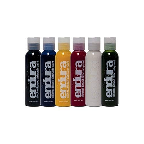 European Body Art EBA Endura 6 Color Airbrush Body Paint Pack for Face and Body Painting - Waterproof, Durable Professional Makeup - 1oz Bottles
