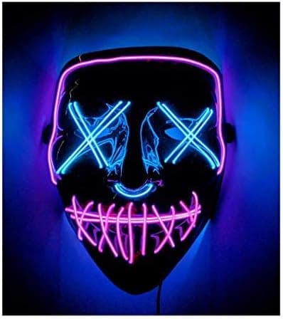BAYDELKU Double Color Led - Music Speed Led Mask - Halloween Led Mask - Led Face Mask - Led Purge Mask
