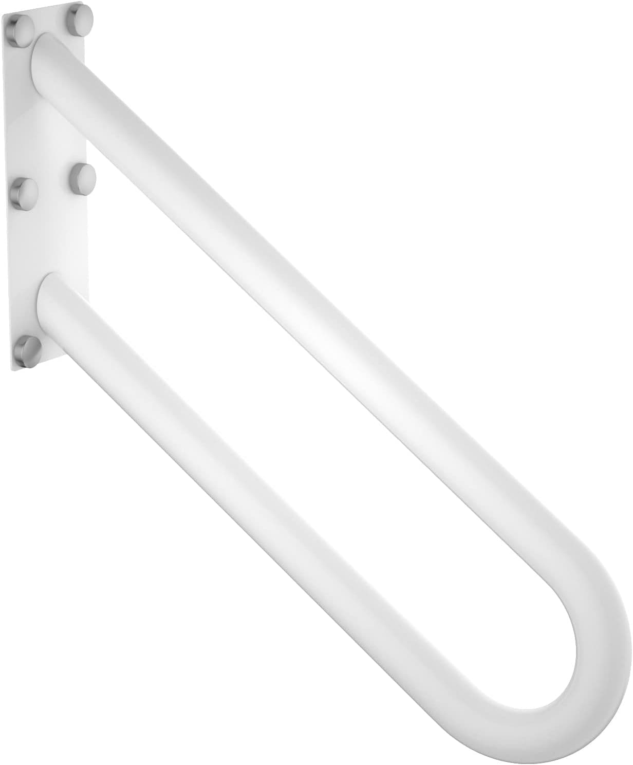 20 inch Stainless Steel Handrail for 1-3 Steps- 1.25" Tube, ZUEXT U Shaped Oil Rubbed White Safety Grab Bar for Stairs, Wall Mounted Hand Railing for Outdoor Garage Entry Interior Exterior Stairway