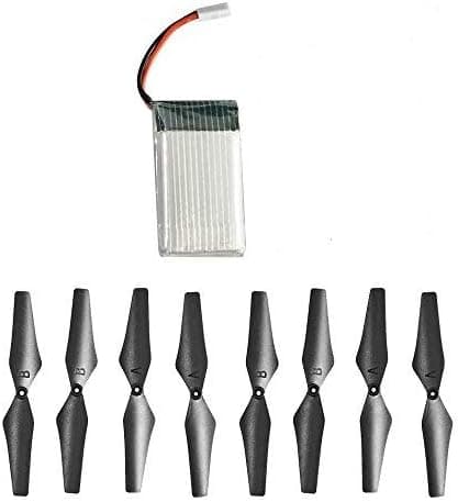 1 Battery+8 Blades Set + 1 USB Charging Cable for ScharkSpark Guard Drone (Model:FQ36)