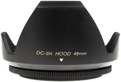 Mennon DC-sn 49 Improved Screw Mount 49mm Flower Lens Hood with Cap, Black