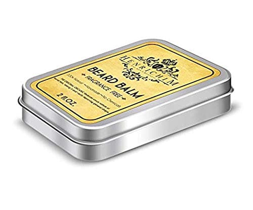 Strong Hold Moustache Wax For Men,Strong Hold Beard Balm, Made With All Natural and Organic Ingredients With No Artificial Scent, For Beard Styling and Beard Growth. 2oz Tin By HENRICHIM