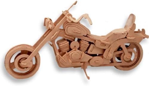 Crazy Genie 3-D Wooden Puzzle-Affordable Gift for Your Little One (Motorcycle Model 1)