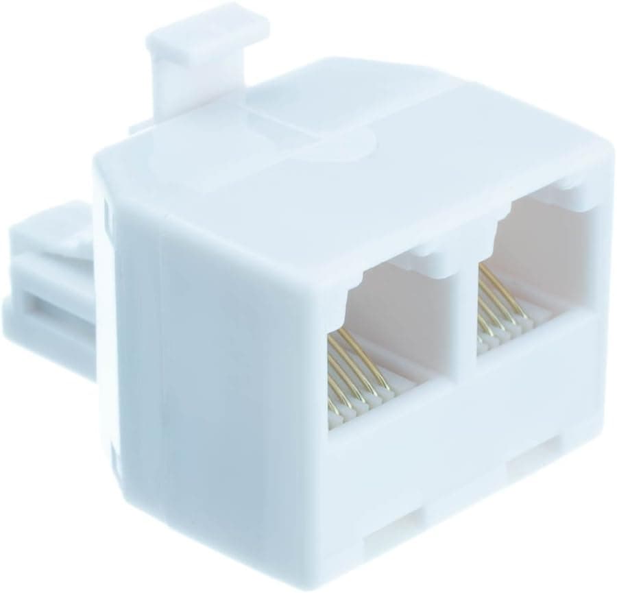 CableWholesale Phone Splitter (Straight), RJ11/RJ12 Male to Two RJ11/RJ12 Female