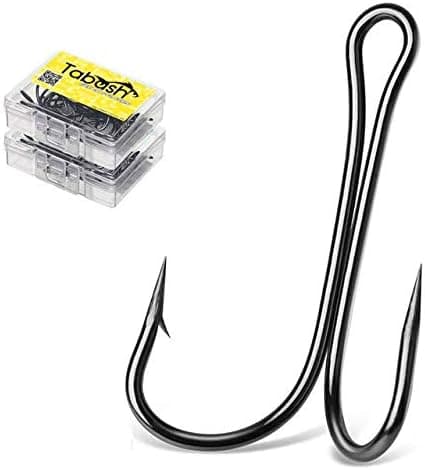 Tabash (50pcs) Double Fishing Hooks High Carbon Steel Barbed Carp Fishhook