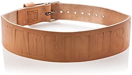IRON COMPANY Ironcompany 4" Leather Weight Lifting Belt - Made in USA for Those Proud to be an American