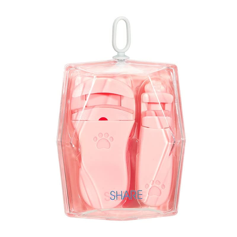 Mini Eyelash Curler,2 Pcs Cat Claw Cute Lashes Curler with Extra Silicone Refill Pads,Wide Angle and Partial Precision Eyelash Curler,Long Lasting Pro Makeup Tools Fit All Eyelash Shapes (Pink)