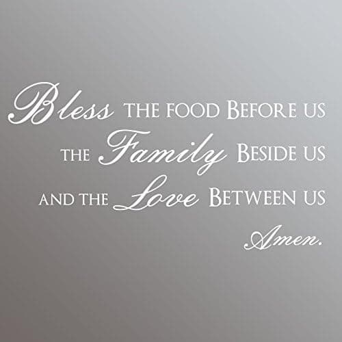 43" White Bless This Food Before Us The Family Beside Us and The Love Between Us Wall Decal Sticker Art Mural Home Décor