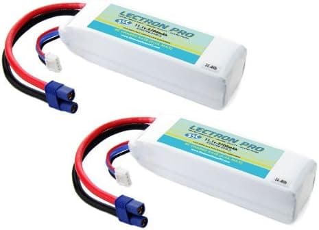 Common Sense RC (2 Pack) Lectron Pro 11.1V 2700mAh 35C Lipo Battery with EC3 Connector for The Blade 350 QX, QX2, QX3 & Parkzone Planes