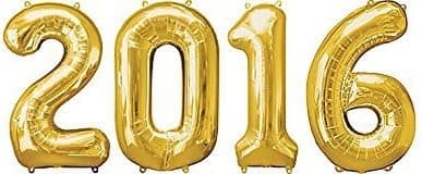 2016 Gold Big Foil Balloon 34 Inch by Party Supplies