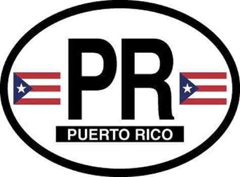 Puerto Rico Oval Decal for auto, Truck or Boat c