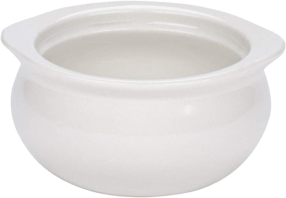 Great Credentials French Soup Crock Bowl, 12 oz, Set of 4 Bowls, White