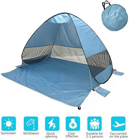 Onmiy Beach Tent Shade Anti UV Pop Up Tent for Outdoor Oversized Design 2-3 Person Lightweight Portable Cabana Sets up in Seconds