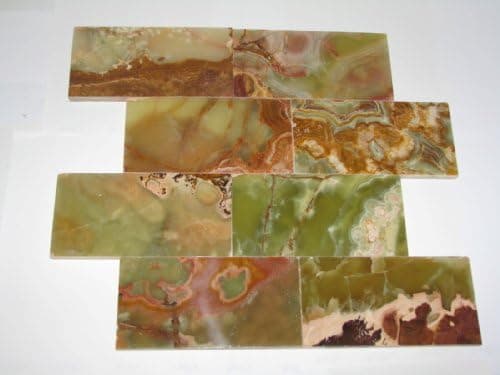 3x6 Multi Green Onyx Subway Brick Polished Tiles for Backsplash, Shower Walls, Bathroom Floors (Pack of 8 Pcs. 1 Sqft.)