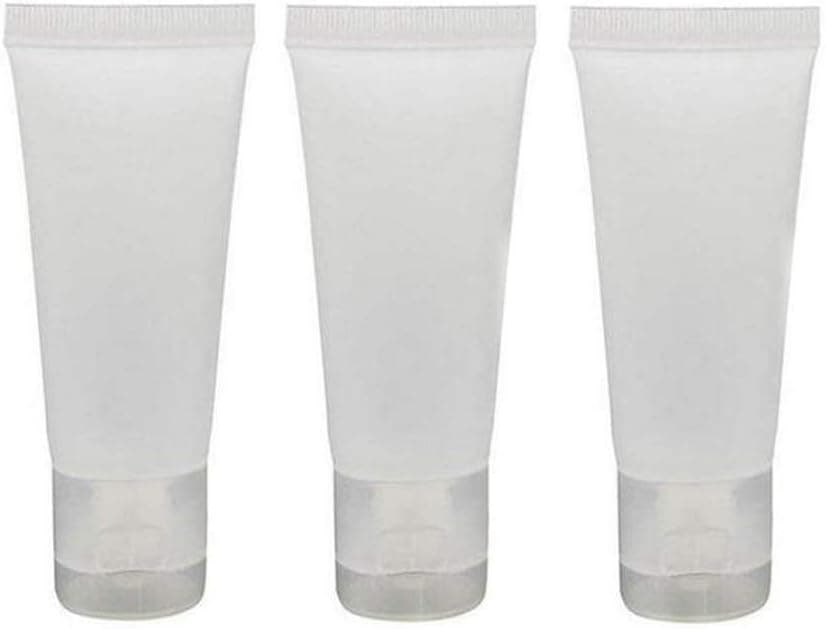12PCS 100ml/3.3oz Portable Empty Refillable Clear Plastic Soft Tubes Cosmetic Sample Packing Storage Vial Container Bottle Vials Perfect For Facial Cleanser Lotion Shampoo Shower Gel and More