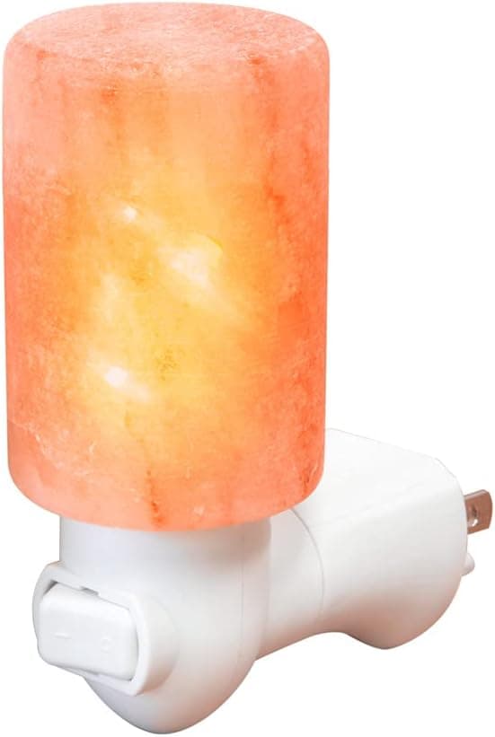 Kingwin Salt Lamp Night Light With Himalayan Natural Crystal Salt Color Lights - UL Listed Plug for Lighting Bedrooms Or Bathrooms (1 Pack)