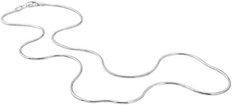 DONGMING Silver Plated 1mm Snake Chain Necklace Simple Short Clavicle Chain Necklaces for Women Men Fashion Jewelry Gift,Silver 18"