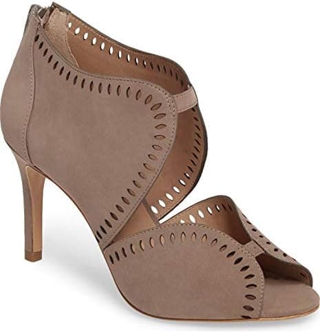 Klub Nico Mallia Open Toe Suede Cut Out Pumps Dress High Heel Booties (9, Taupe)
