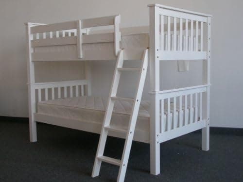 Bedz King Bunk Bed, Twin Over Twin Mission Style, White