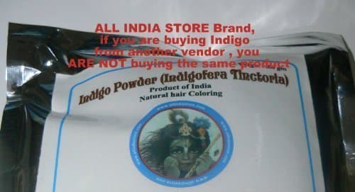 Indigo Powder 400 grams ALL INDIA STORE BRAND Indigofera Tinctoria (wasma in Arabic and Urdu) Product of India