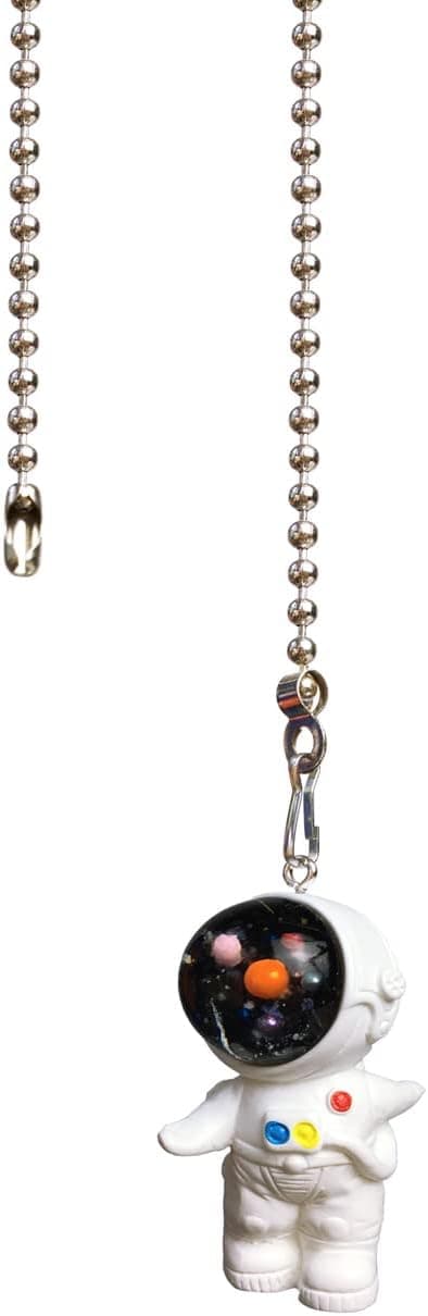 OMYZERO 12 inch Ceiling Fan Pull Chain Spaceman Charm Pendant Ceiling Fan Danglers Fan Pulls Chain Extender with Ball Chain Connector for Ceiling Fan Light Decoration(Style A)