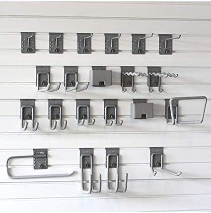 StoreWALL Premium Hook Bundle Accessory Kit with 21 Heavy Duty Locking Slatwall Hooks