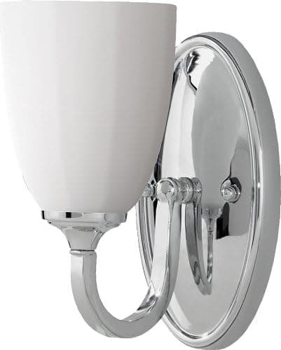 Feiss VS17401-CH Perry Glass Wall Vanity Bath Sconce Lighting, Chrome, 1-Light (5"W x 9"H) 100watts