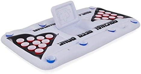 Original Party Supplies Inflatable Beer Pong Table Top with Built in Cooler for Pool and Beach, Standard 3ft x 6ft Size, Floating Pool Party Game and Lounge