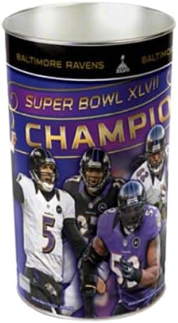 NFL Baltimore Ravens Super Bowl XLVII Champions Multiple Players Wastebasket