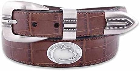 Penn State Concho Crocodile Tan Leather Belt - 42 Waist