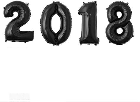 EBTOYS Helium Foil Balloons Number Balloons 2018 for Party Supply,32in (Black)