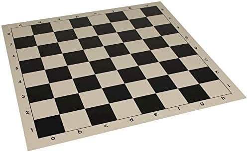 Club Vinyl Rollup Chess Board Black & Buff - 2.25" Squares