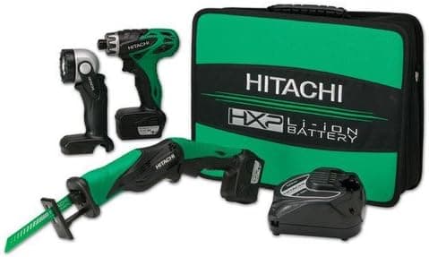 Hitachi KC10DBL 10.8 Volt Li Ion 3-Tool Combo Kit Includes Drill/Driver, Reciprocating Saw and Flashlight (Discontinued by Manufacturer)