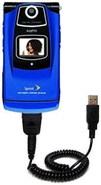 Gomadic USB Charging Data Coiled Cable Designed for The Sanyo Katana SCP 6600 Will Charge and Data sync with one Unique TipExchange Enabled Cable