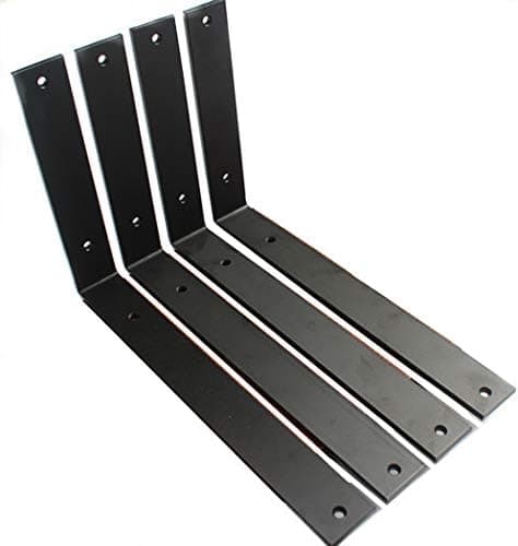 4 Pack - L12" x H 8" x W 1.5", 5mm Thick Rustic Shelf Bracket, Iron Shelf Brackets, Metal Shelf Bracket, Industrial Shelf Bracket, Modern Shelf Bracket, Decorative Shelving, Shelf Supports with Screws