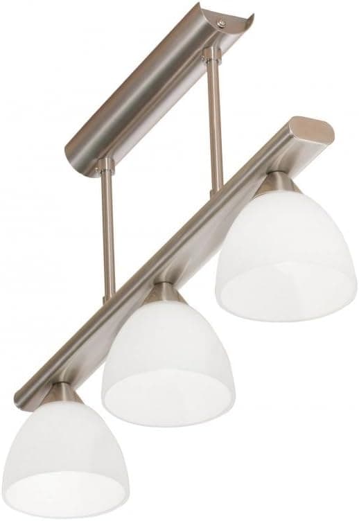 Eglo 85841A Kyra, Nickel & Satin/Frosted Opal, 3-Light Ceiling Light Fixture