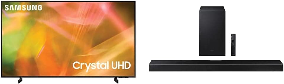 SAMSUNG | 85” | AU8000 | Crystal UHD | Smart TV | UN85AU8000FXZA | 2021 HW-Q600A | 3.1.2ch | Soundbar | w/Dolby Atmos/DTS:X | 2021