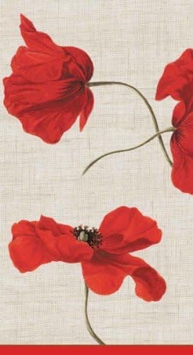 Entertaining with Caspari Dancing Poppies Paper Guest Towels, Ivory by Caspari