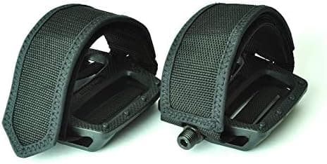 Wellgo New Fixed Gear Fixie BMX Pedal with Foot Strap - Solid Black
