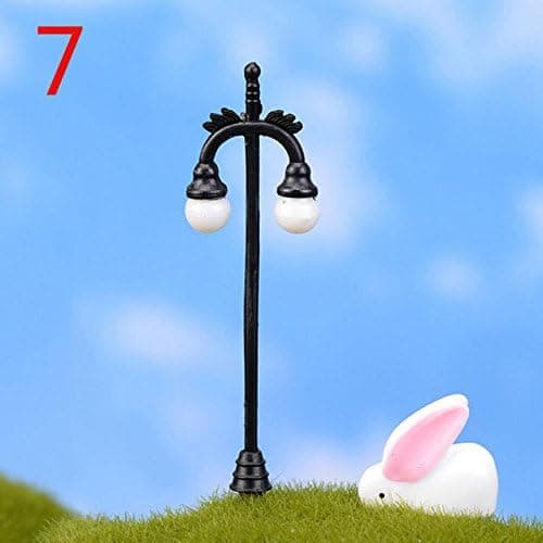 Solar Spot Lights Outdoor Solar Lights Outdoor Spotlight - Retail Mini Street lamp Fairy Garden Miniatures Moss terrariums Desktop Bottle Garden Resin Crafts Decoration - Led Solar Spotlight (7)