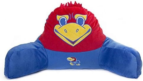 Mascot Wear NCAA Kansas Jayhawks Loungimal Bed Rest Pillow, Blue, Medium